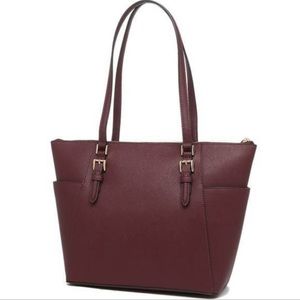 MICHAEL KORS Charlotte Large Leather Top-Zip Tote